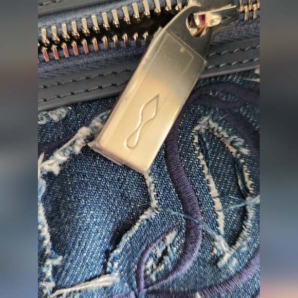 NWT Christian Louboutin Blue Denim Shoulder Bag - Picture 7 of 16